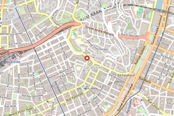 Map showing Brothers Pizza in Nice