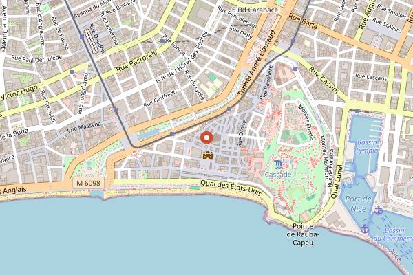 Map showing Pizzeria L'Evelina in Nice