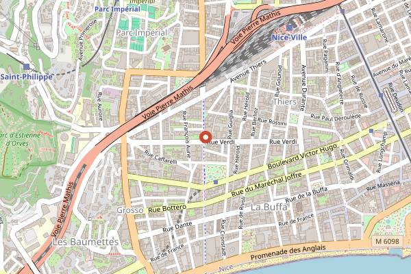 Map showing Café Noisette in Nice