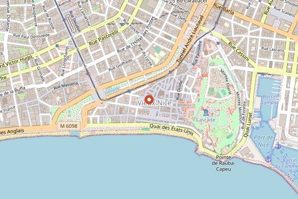 Map showing Wayne's in Nice