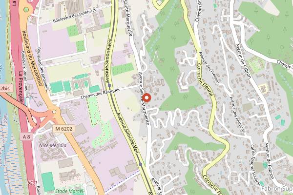 Map showing L'inizio in Nice