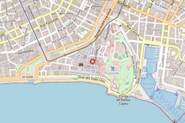 Map showing La Cave du Fromager in Nice
