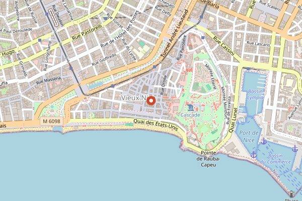 Map showing Bistrot d'Antoine in Nice
