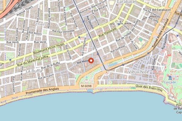 Map showing Le Boccaccio in Nice