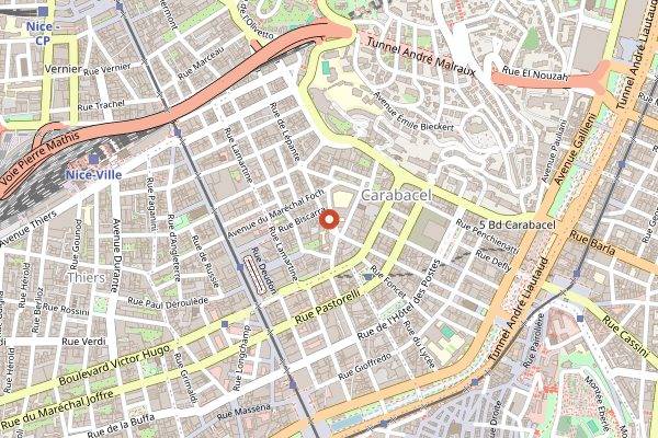 Map showing La Ronronnerie in Nice