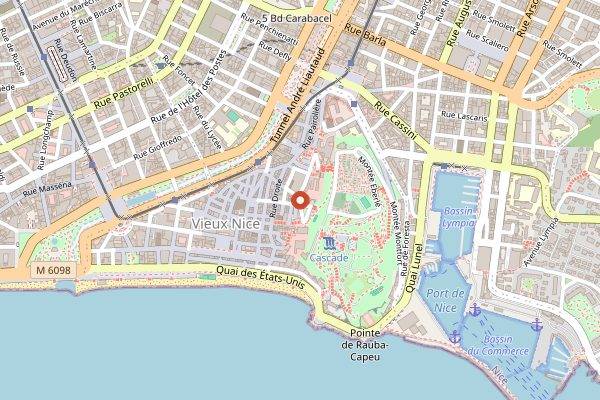 Map showing Les Petits Farcis Fish Camp in Nice