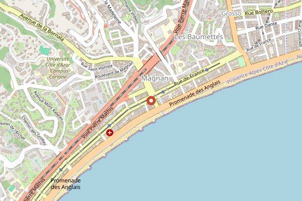 Map showing Brasserie Le Magnan in Nice