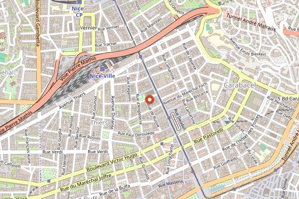 Map showing Isla Burger in Nice