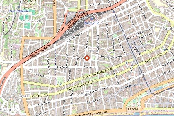 Map showing Lechem Chamaym 2 in Nice