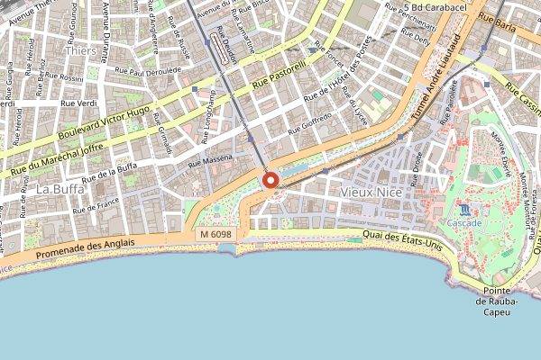 Map showing Carnaval de Nice in Nice