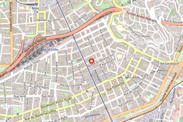 Map showing KŌYŌ Nice in Nice
