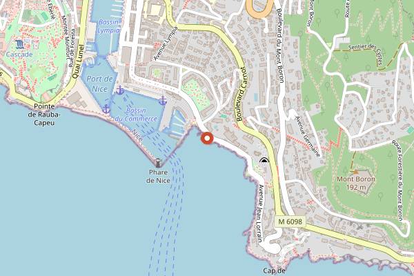 Map showing La Réserve de Nice in Nice