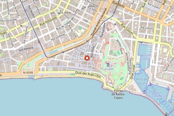 Map showing A Taste of Nice Food and Wine Tours in Nice