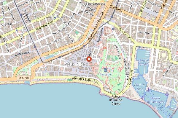 Map showing Chez Theresa in Nice