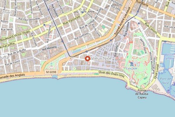 Map showing La Merenda in Nice