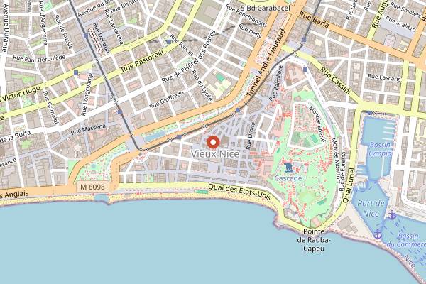 Map showing Le Bar des Oiseaux in Nice