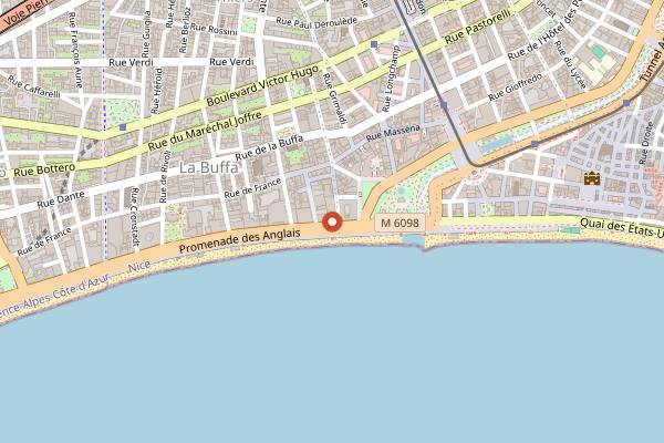 Map showing Café de Paris in Nice