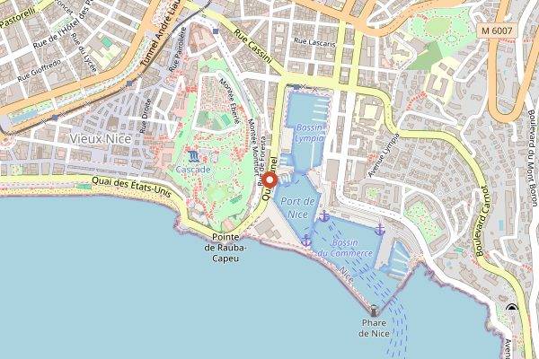 Map showing Les Puces du Port (Marche aux Puces) in Nice