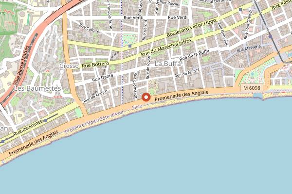Map showing La Rotonde in Nice