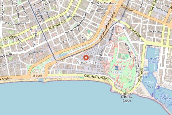 Map showing Le Bar des Oiseaux in Nice