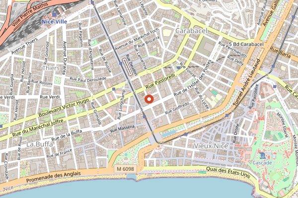 Map showing L'Aromate in Nice