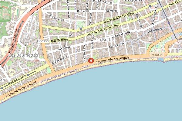 Map showing Le Chantecler in Nice