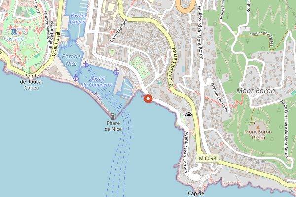 Map showing Le Plongeoir in Nice