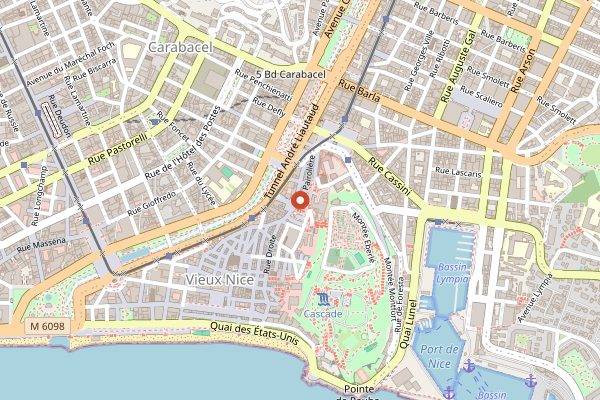 Map showing Les Sens in Nice