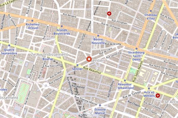 Map showing Fluffy's in Paris