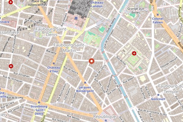 Map showing Liberté Pâtisserie Boulangerie in Paris