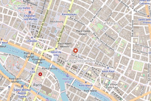 Map showing Maison Aleph in Paris