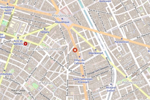 Map showing Bisou in Paris