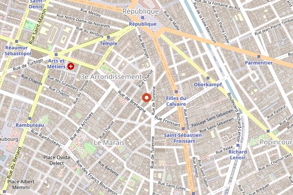 Map showing Candelaria in Paris