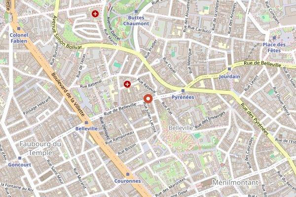 Map showing Combat in Paris