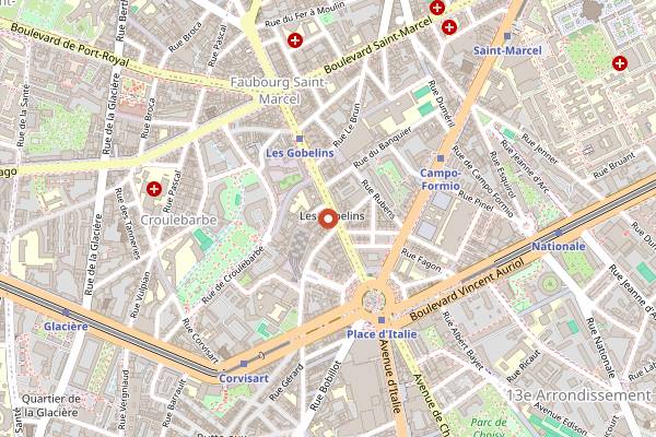 Map showing Le Gob in Paris