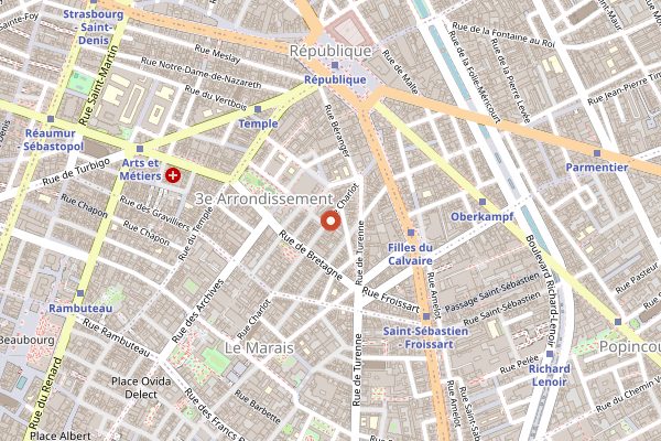Map showing Little Red Door in Paris