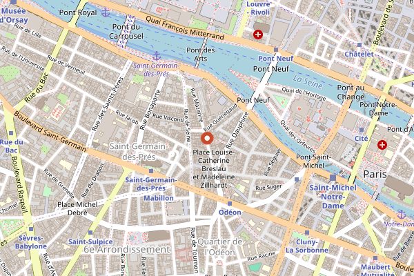 Map showing Prescription Cocktail Club in Paris