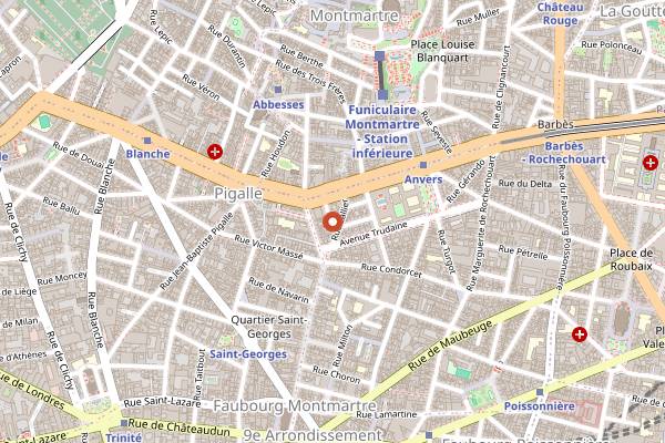 Map showing Sister Midnight in Paris