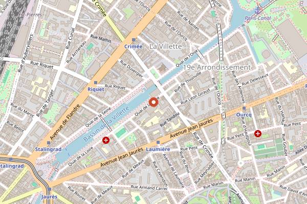 Map showing Kiez Biergarten Kanal in Paris