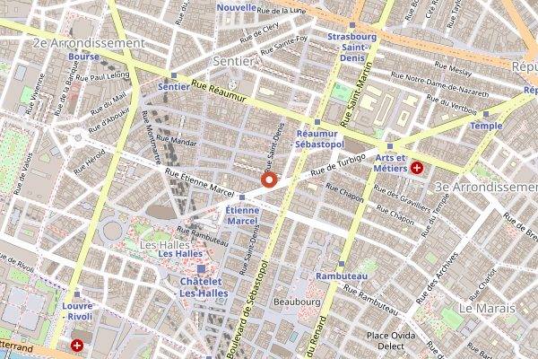Map showing The Frog and Rosbif in Paris