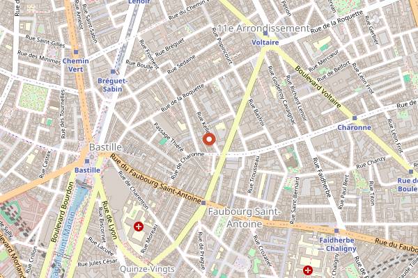 Map showing Kafkaf in Paris