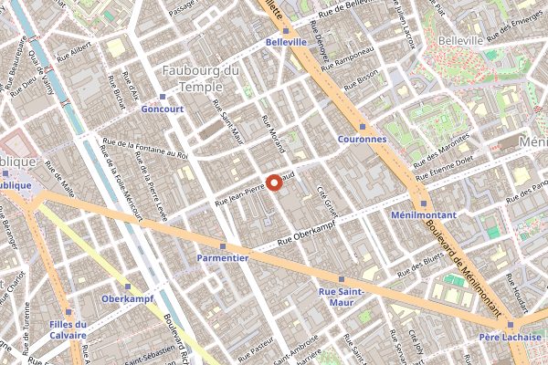 Map showing The Hood in Paris