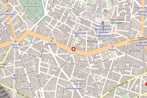 Map showing Bouillon Pigalle in Paris