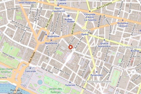 Map showing Le Petit Vendôme in Paris