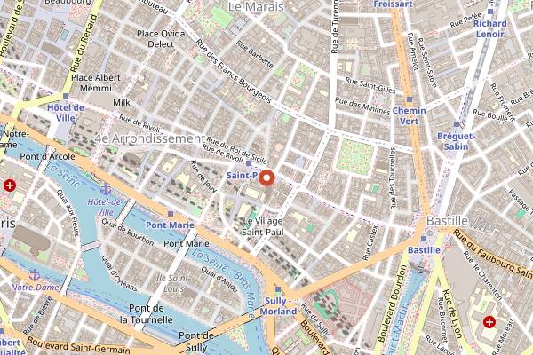 Map showing Pizza momo in Paris