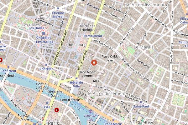 Map showing Tata Burger in Paris