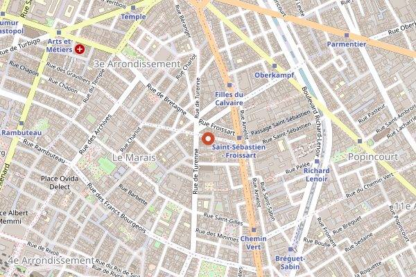 Map showing Boot Café in Paris
