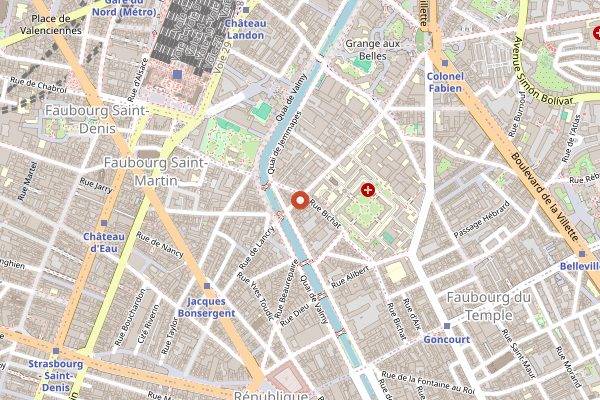 Map showing Ten Belles in Paris