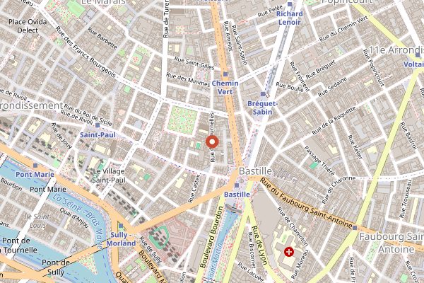 Map showing Yellow Tucan in Paris