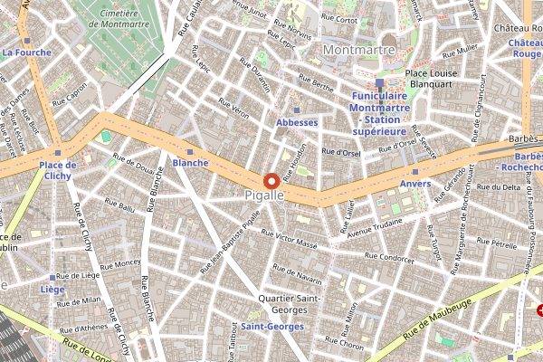 Map showing Bouillon Pigalle in Paris
